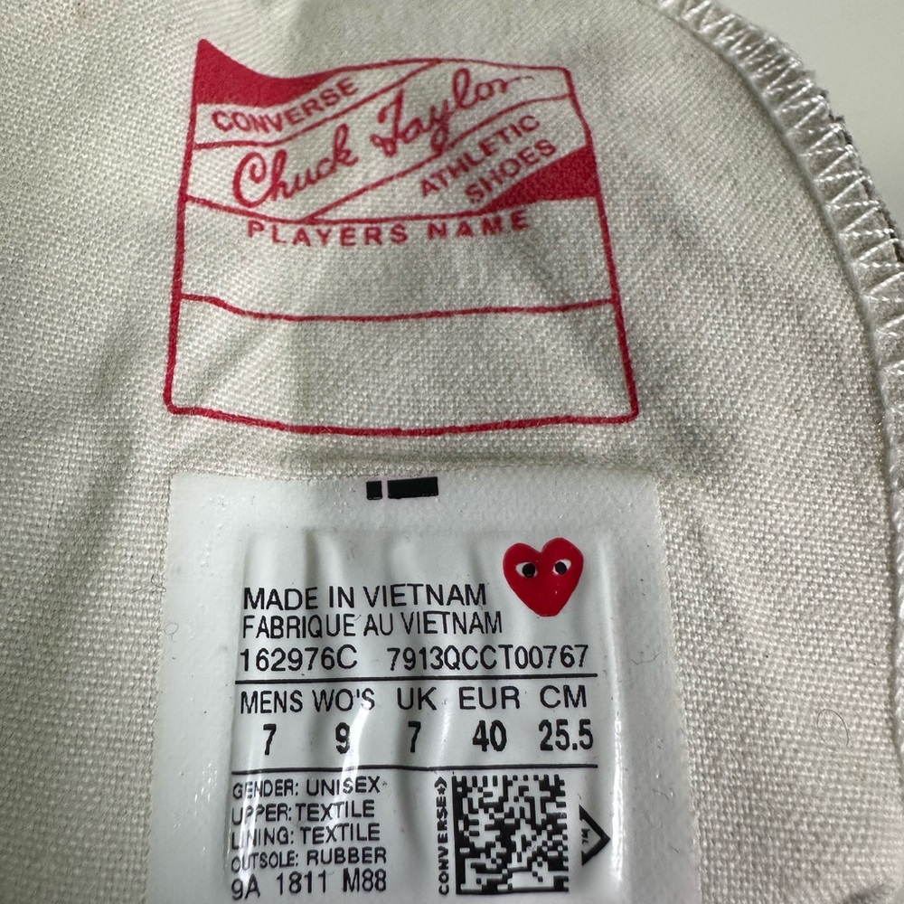 Comme des Garçons Play x Chuck 70 Low Top 'Multi Heart' - Picture 6 of 6